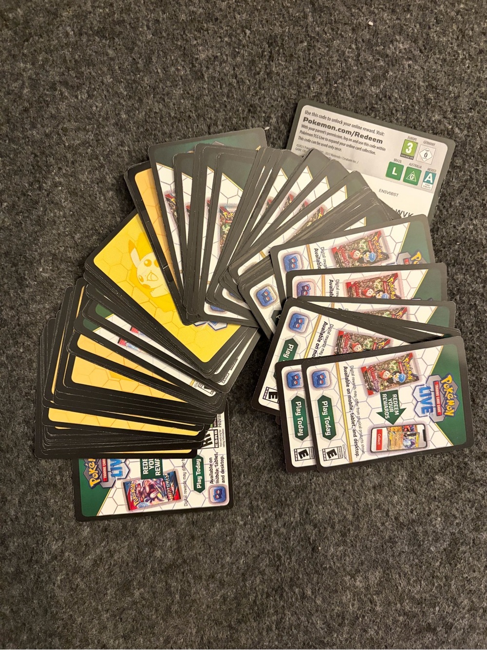100 Pokémon TCG Live Code Cards — Mixed Sets (7) — Unused